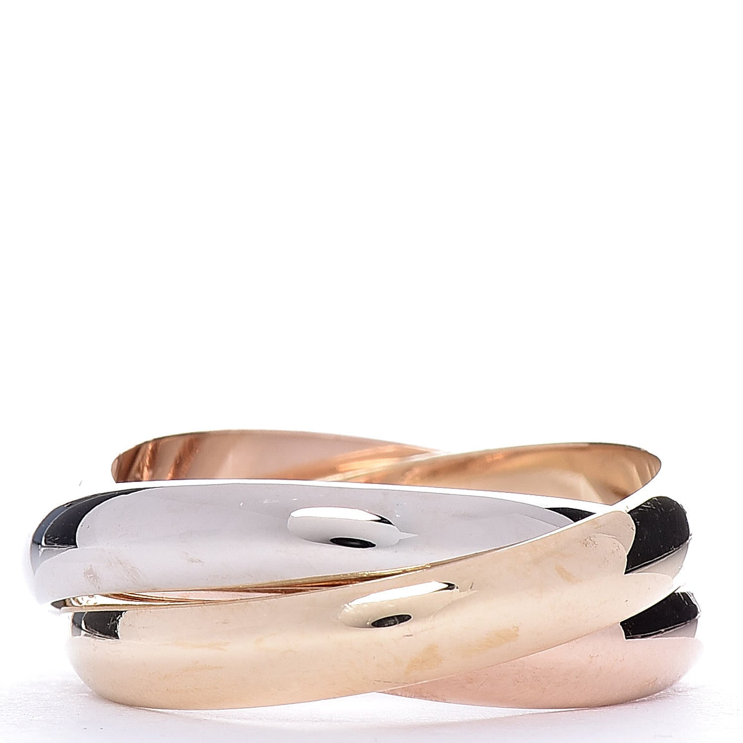 Cartier 18K Pink Yellow White Gold Classic Les Must De Trinity Ring 55 7.25 5 of 10