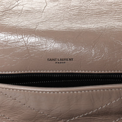 Saint Laurent Crinkled Calfskin Matelasse Monogram Medium Niki Chain Satchel Light Taupe 6 of 11