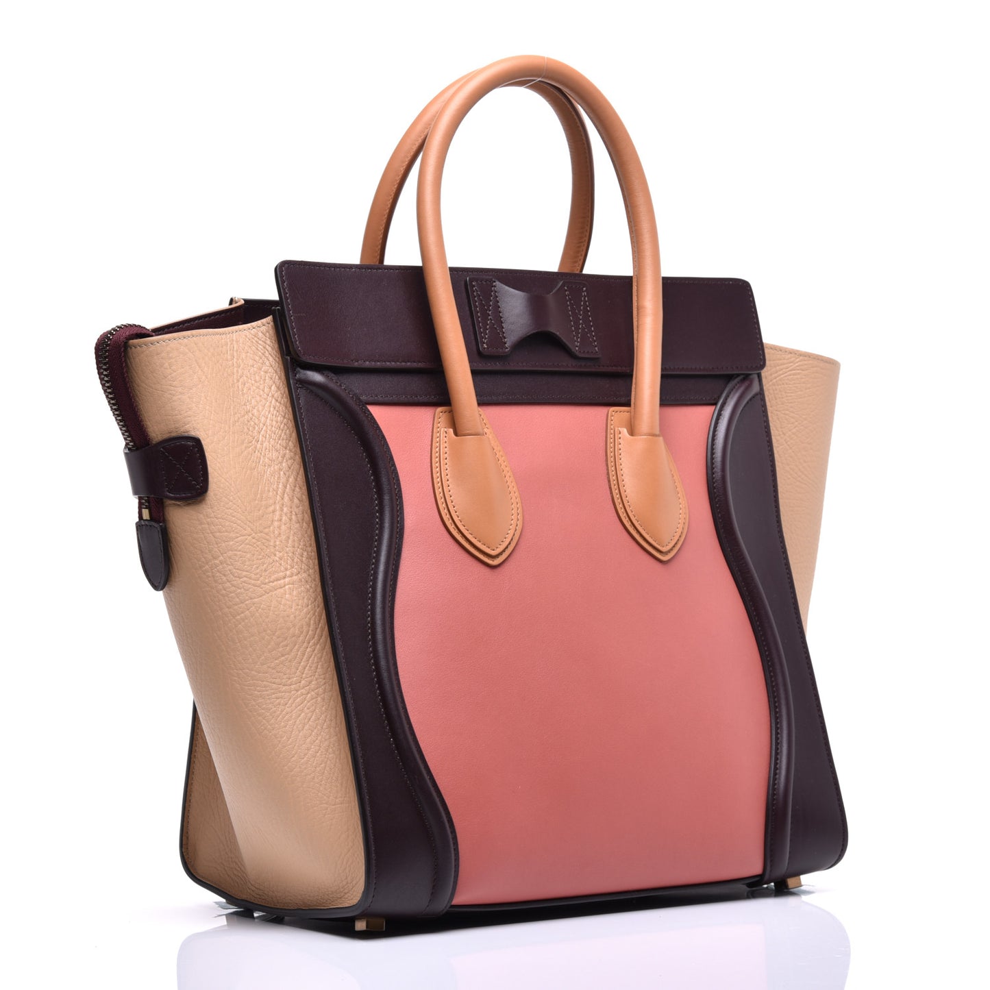 Elephant Calfskin Mini Tri-Color Luggage Terracotta