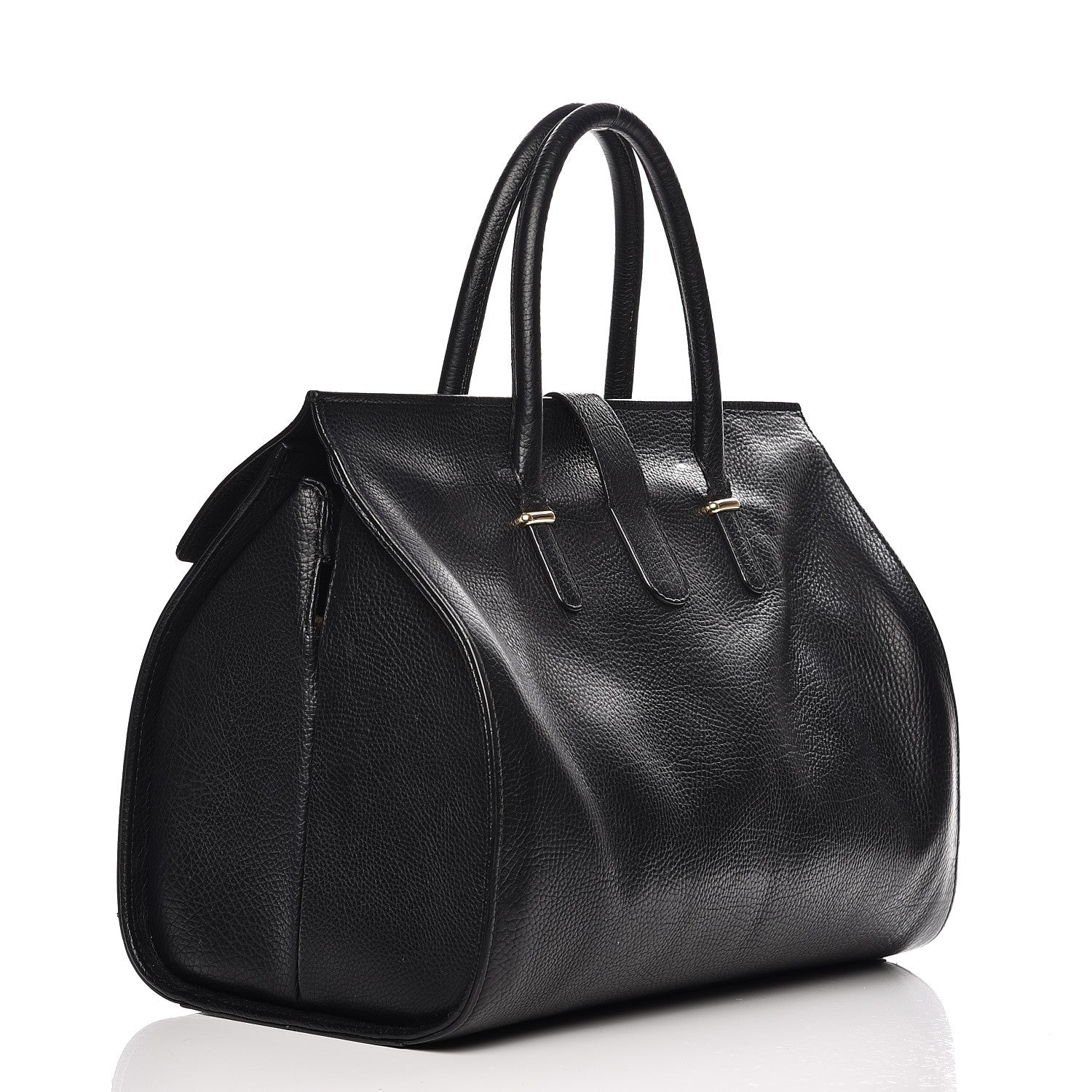 Balenciaga Grained Calfskin M Tube Round Tote Black 3 of 19