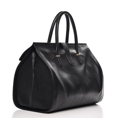 Balenciaga Grained Calfskin M Tube Round Tote Black 3 of 19