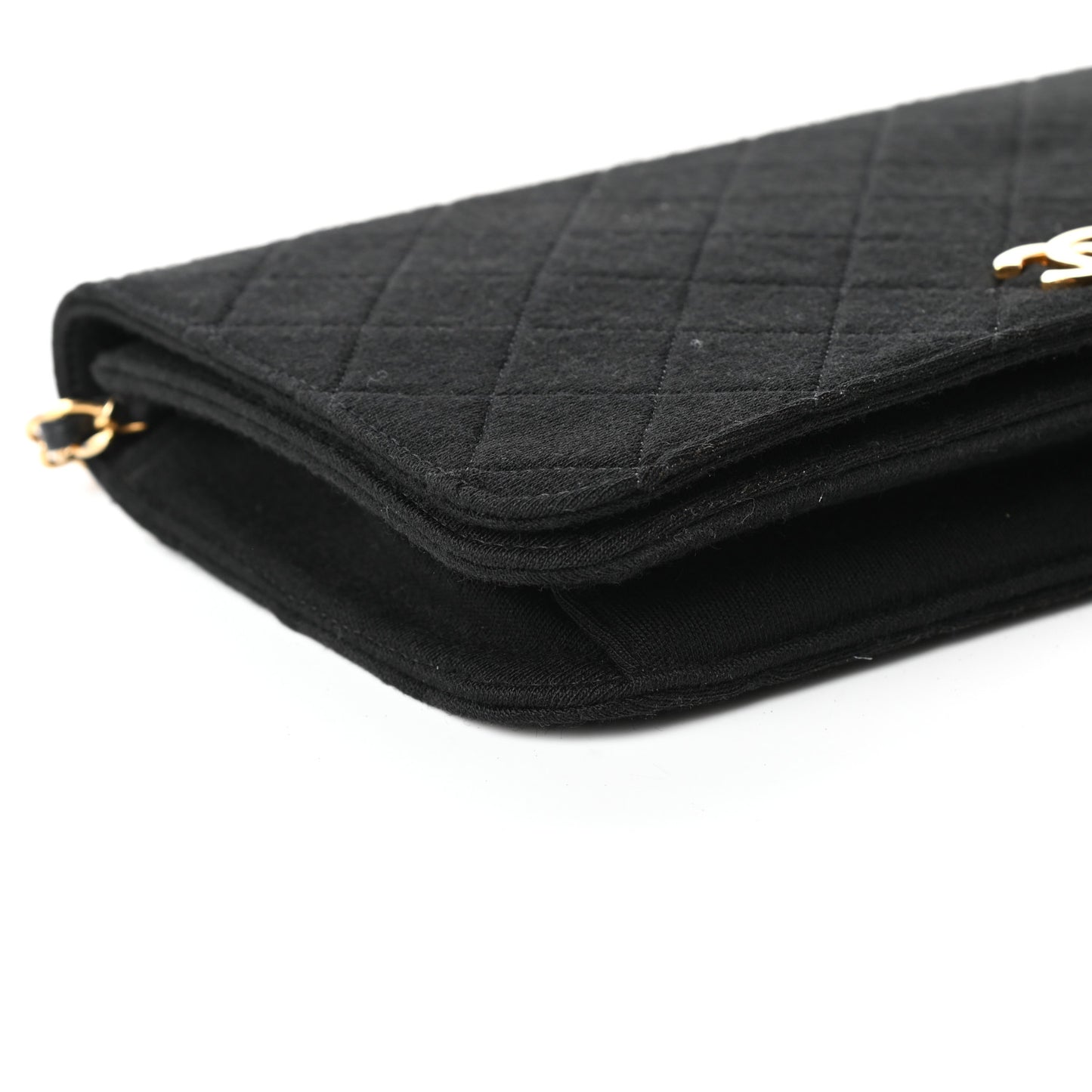 Jersey Quilted Wallet On Chain WOC Black