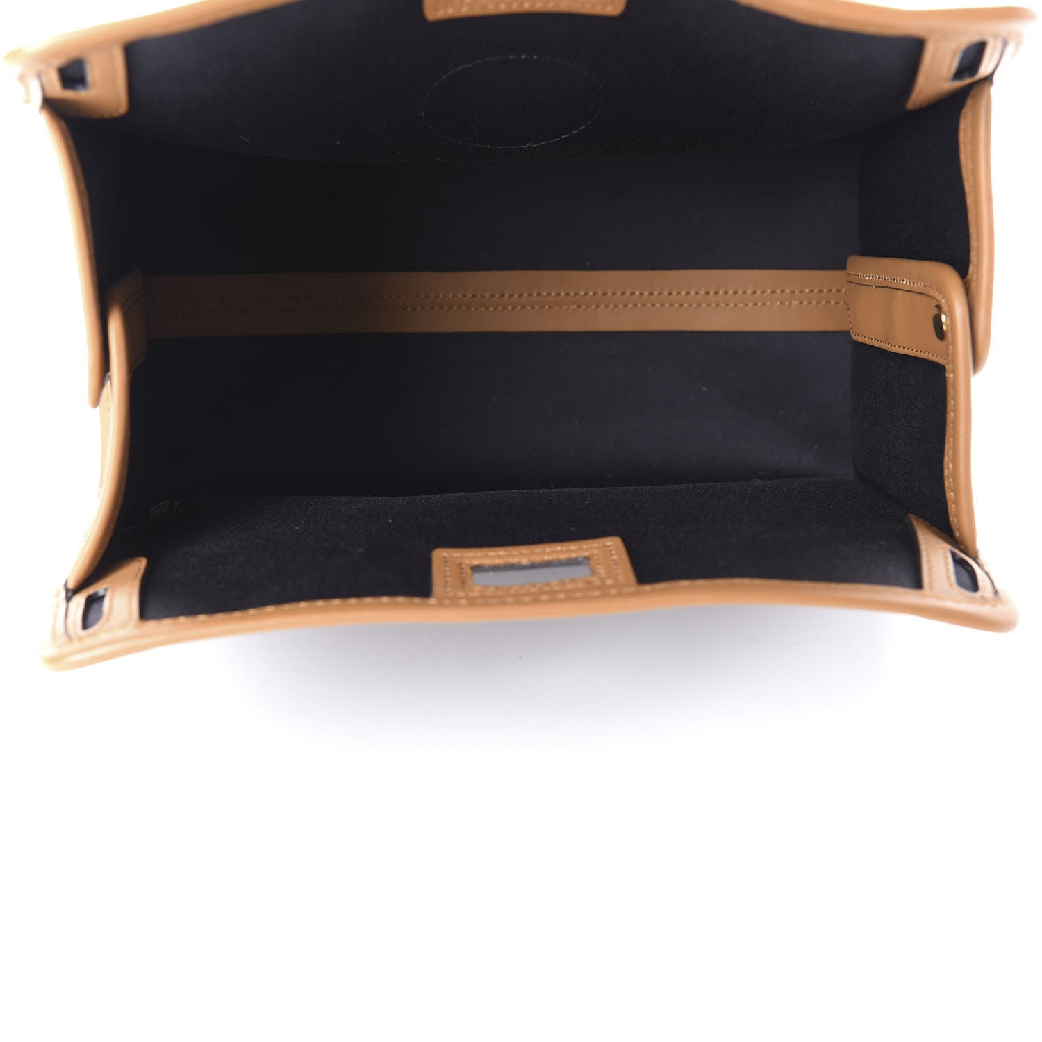 Fendi Glazed Fabric Vitello Century FF 1974 Stamp Patch Mini Peekaboo Defender Cover Mogano Panna Caramello 5 of 12