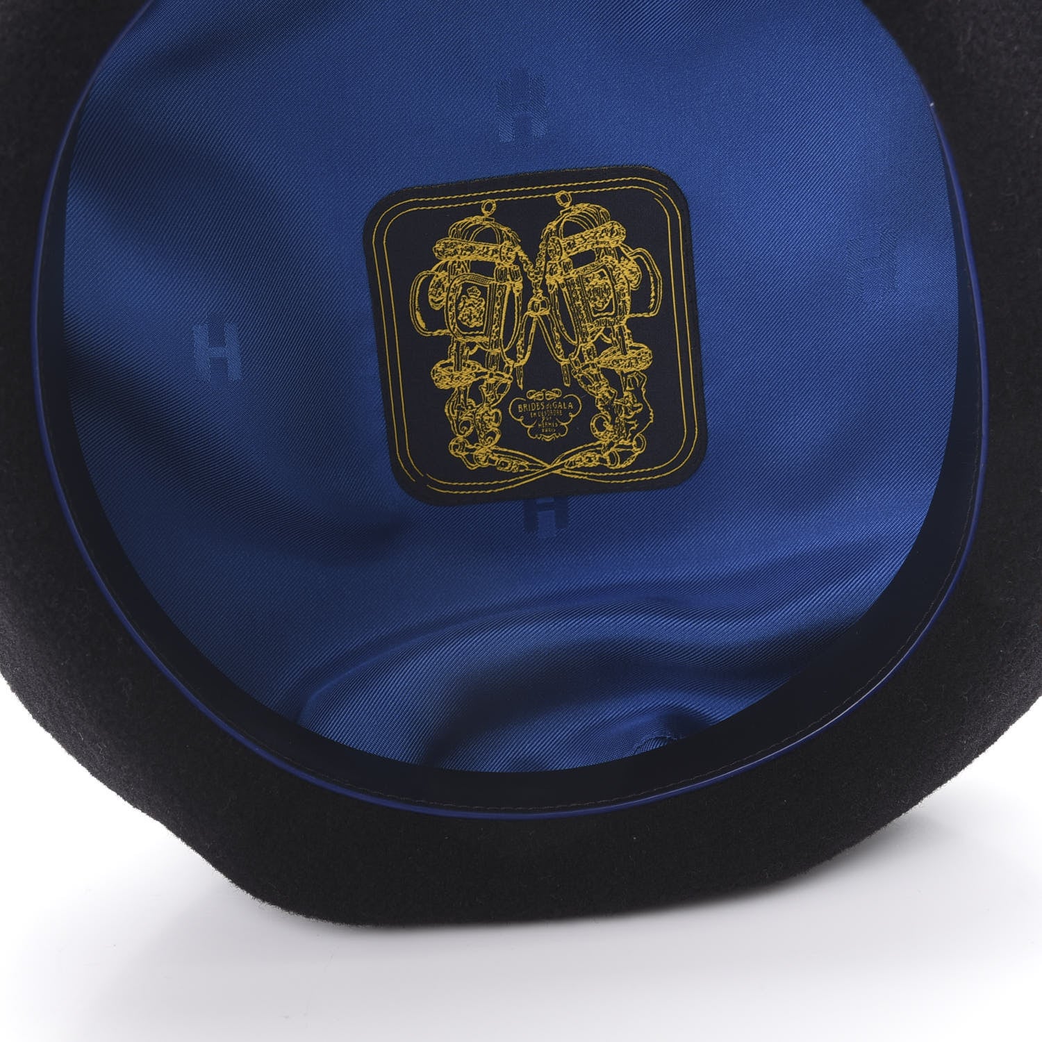 Hermes Merino Wool Clou De Sel Bonnie Beret 58 Black 4 of 9