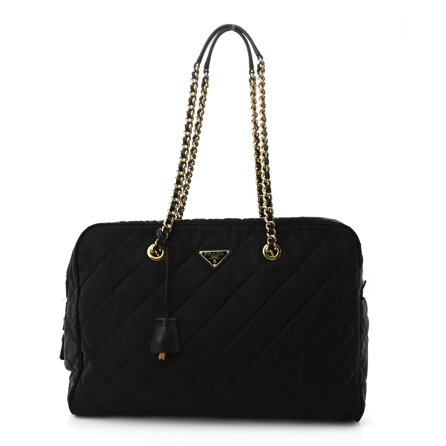 Prada Nylon Tessuto Impuntu Quilted Large Shoulder Bag Black 1 of 11