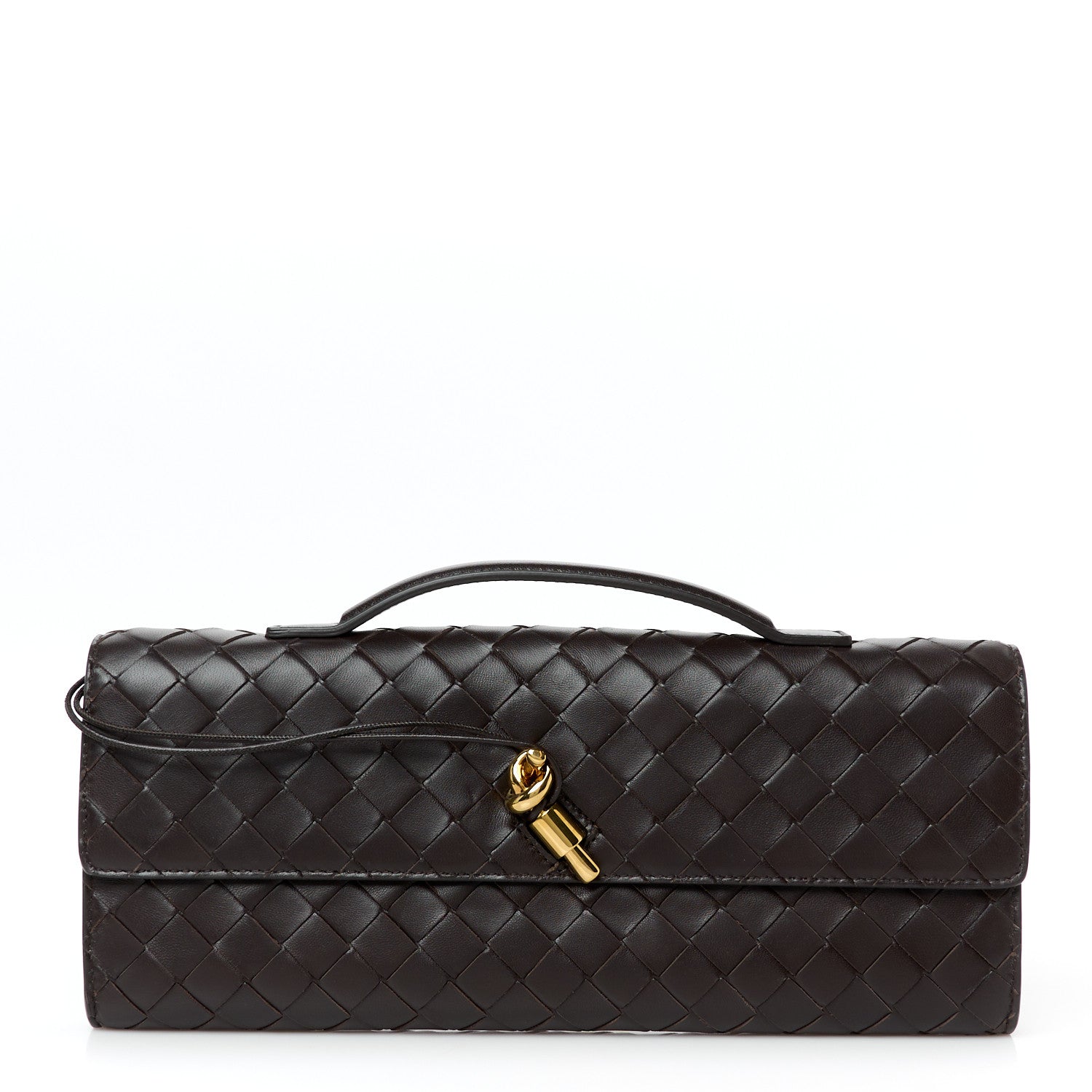 Bottega Veneta Nappa Intrecciato Long Andiamo Top Handle Clutch Fondant 1 of 8