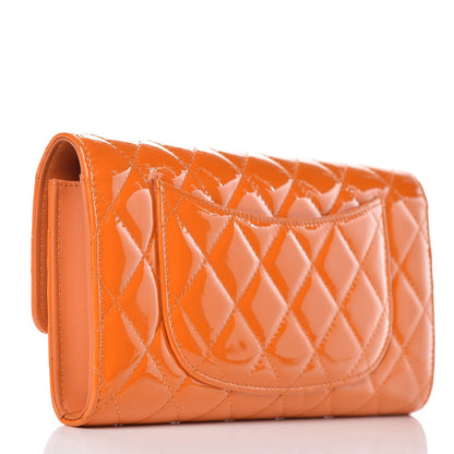 Chanel Patent Quilted Travel Wallet Orange 4 of 18