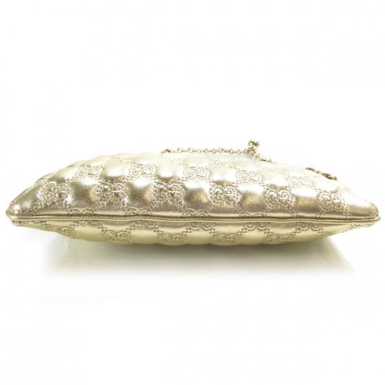 Gucci Stitched Guccissima Leather Evening Bag Gold 4 of 13