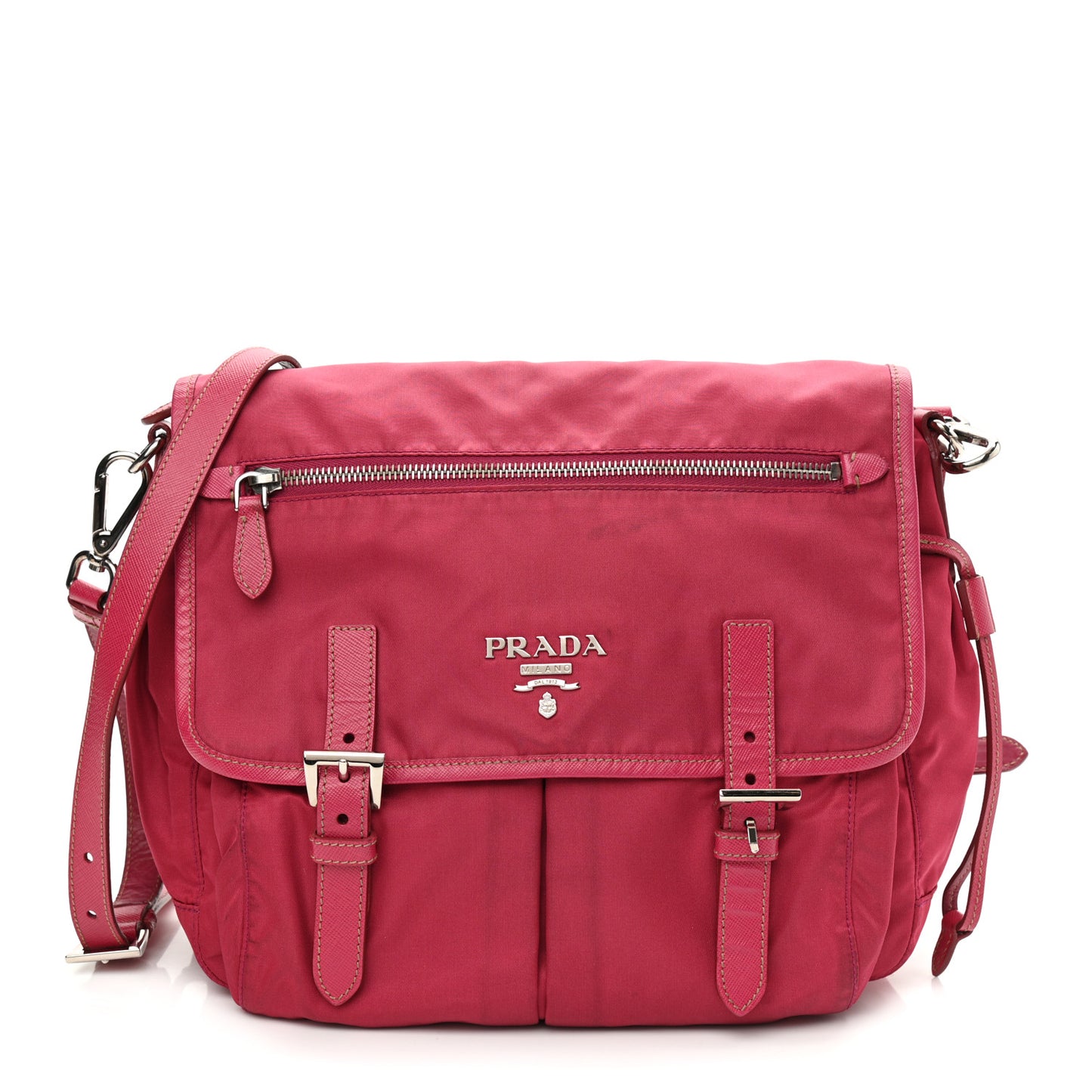 Tessuto Nylon Saffiano Messenger Bag Ibisco