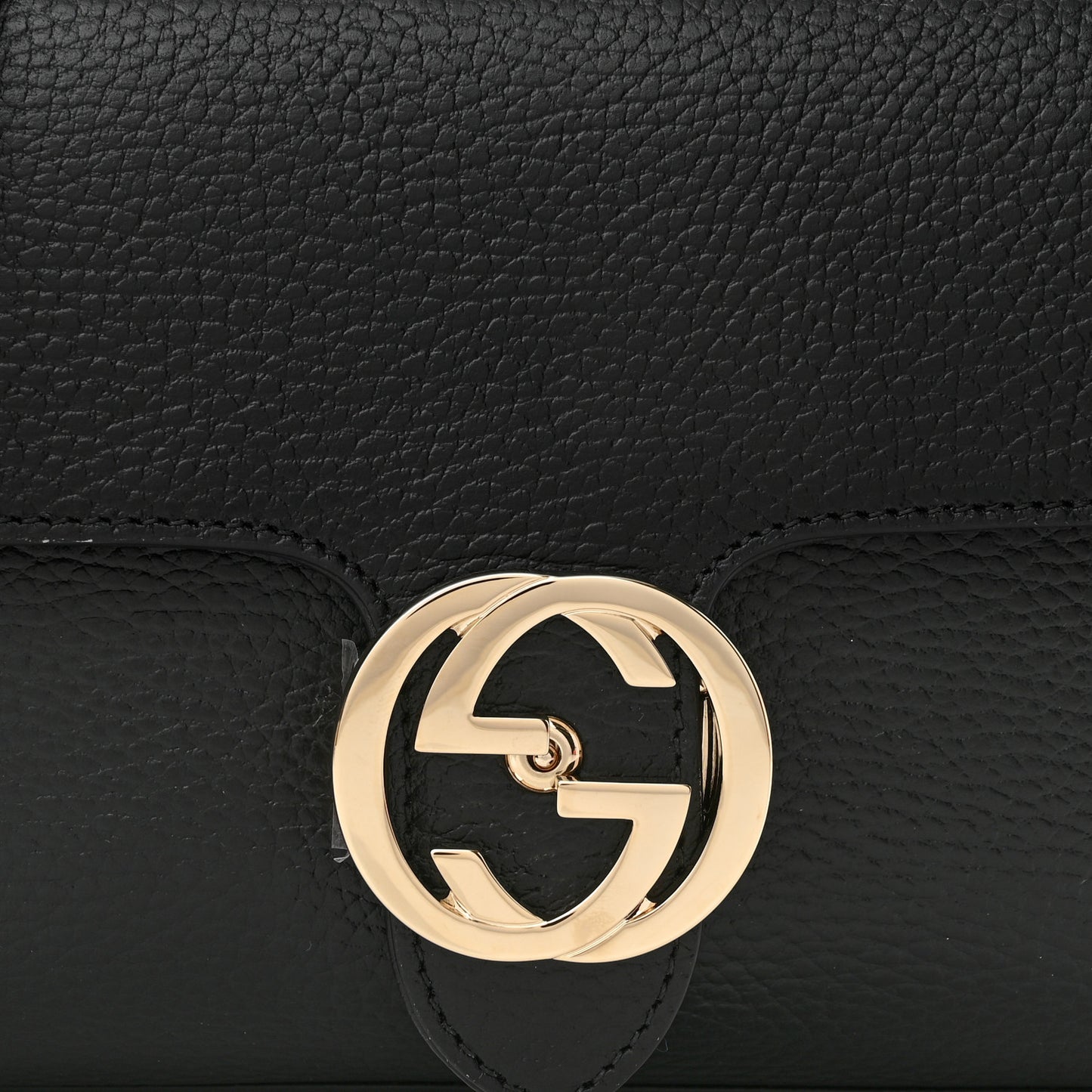 Dollar Calfskin Interlocking G Crossbody Bag Black
