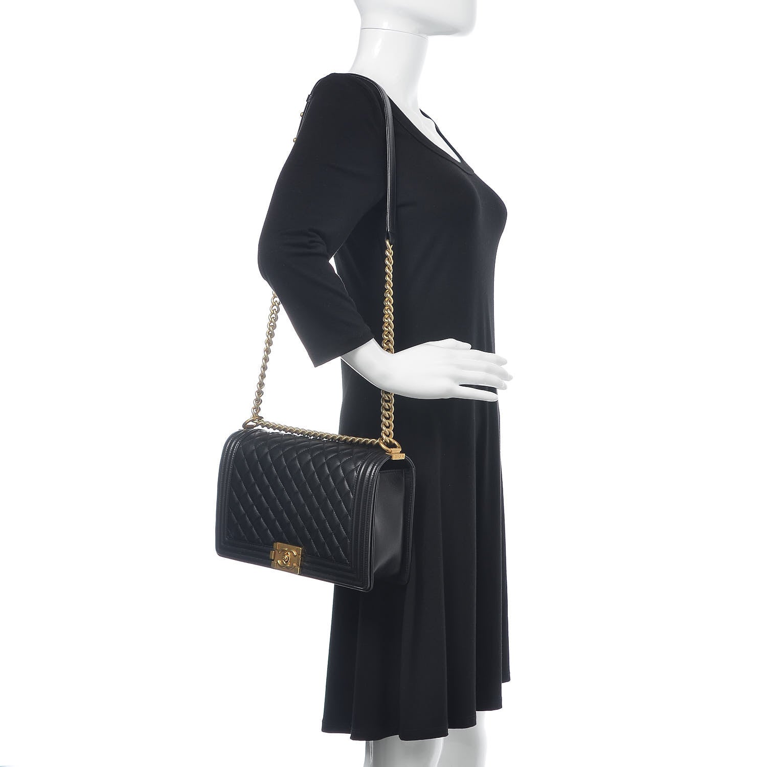 Chanel Lambskin Quilted New Medium Boy Flap Black 2 of 14