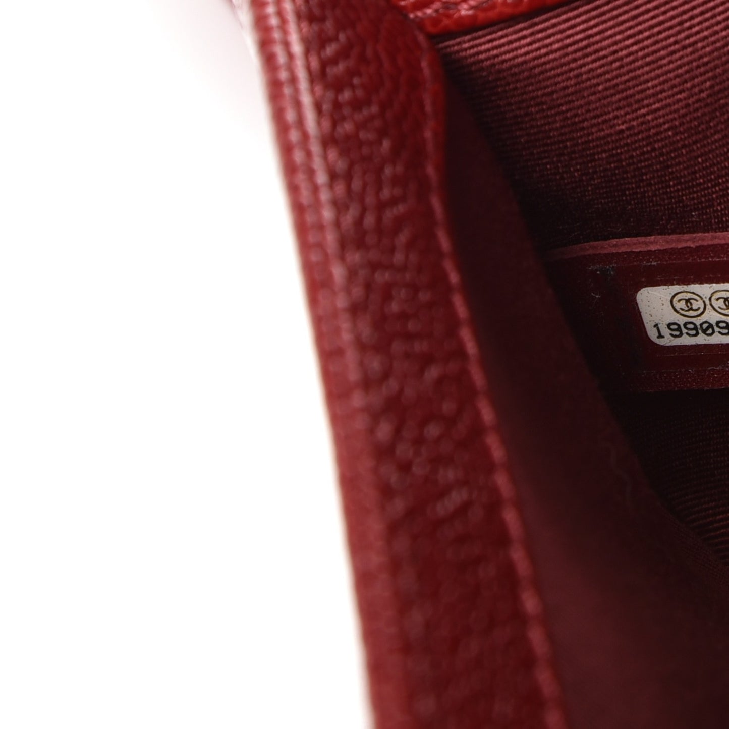 Caviar Quilted Small Boy Flap Dark Red