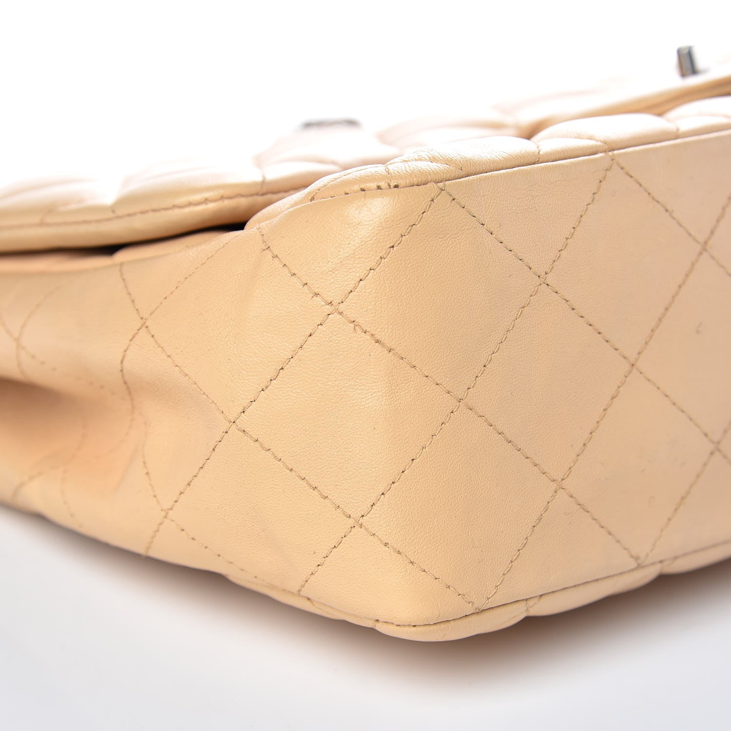 Chanel Lambskin Quilted Jumbo Single Flap Beige Clair 17 of 18