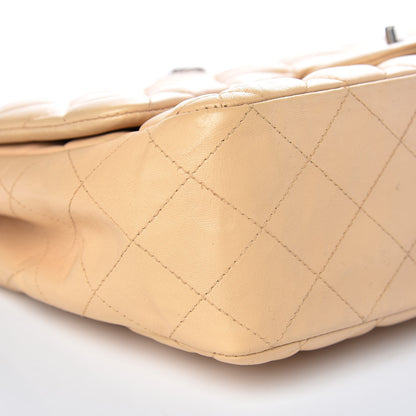 Chanel Lambskin Quilted Jumbo Single Flap Beige Clair 17 of 18