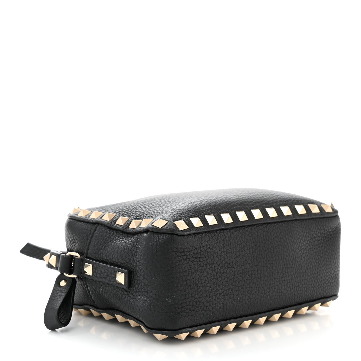 Valentino Garavani Pebbled Calfskin Rockstud Camera Crossbody Bag Black 4 of 9