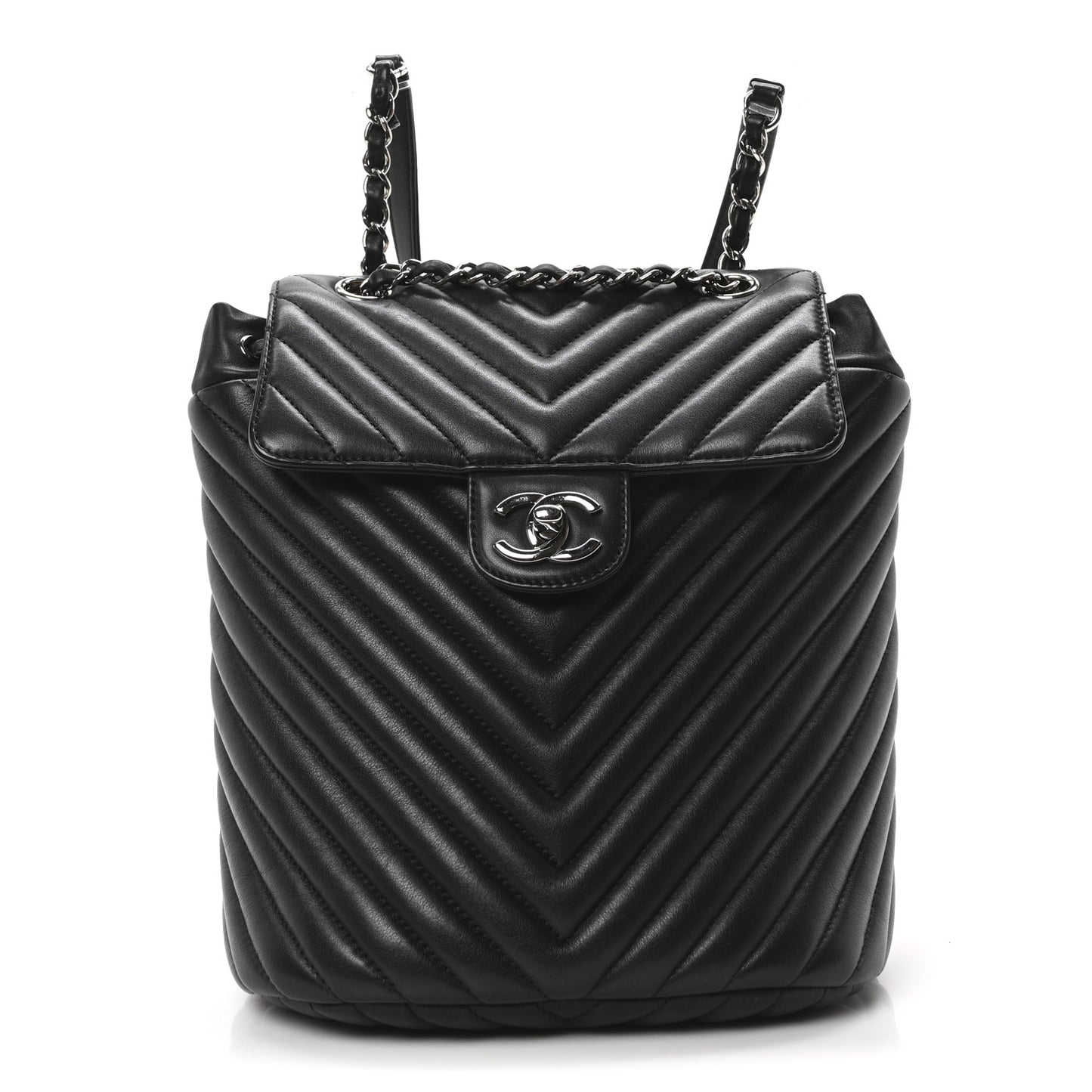 Lambskin Chevron Quilted Small Urban Spirit Backpack Black