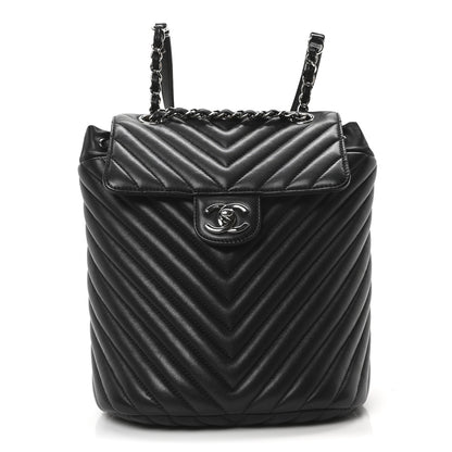 Chanel Lambskin Chevron Quilted Small Urban Spirit Backpack Black 1 of 10