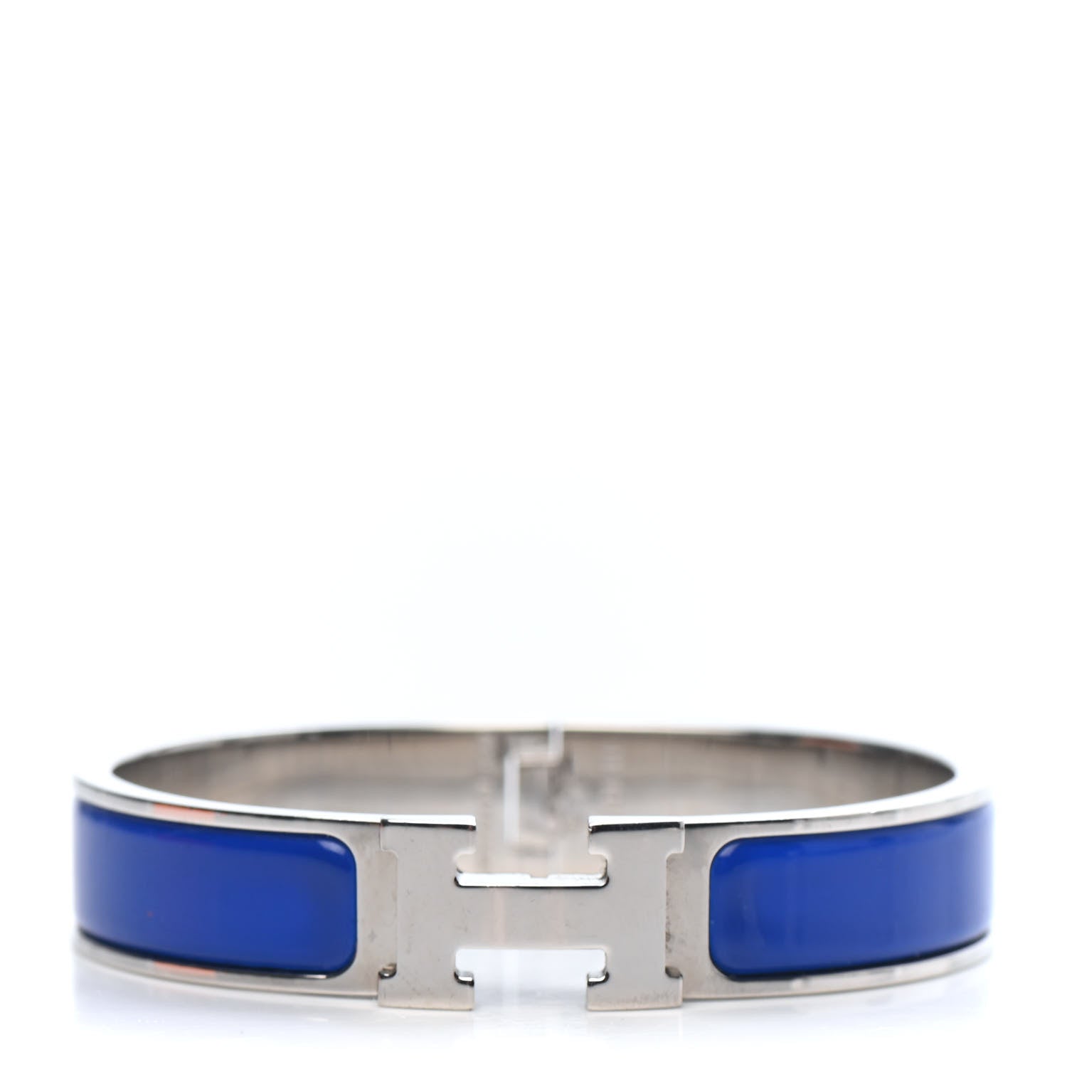 Hermes Narrow Enamel Clic Clac H Bracelet PM Bleu Royal 1 of 3