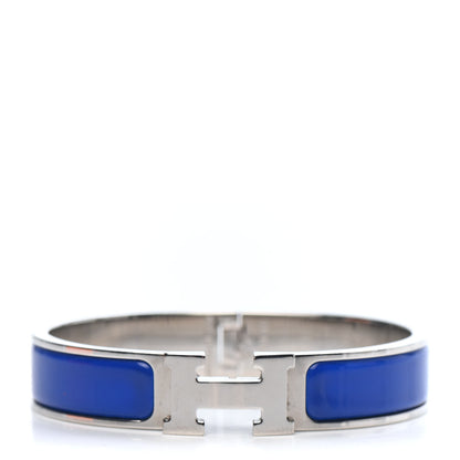Hermes Narrow Enamel Clic Clac H Bracelet PM Bleu Royal 1 of 3