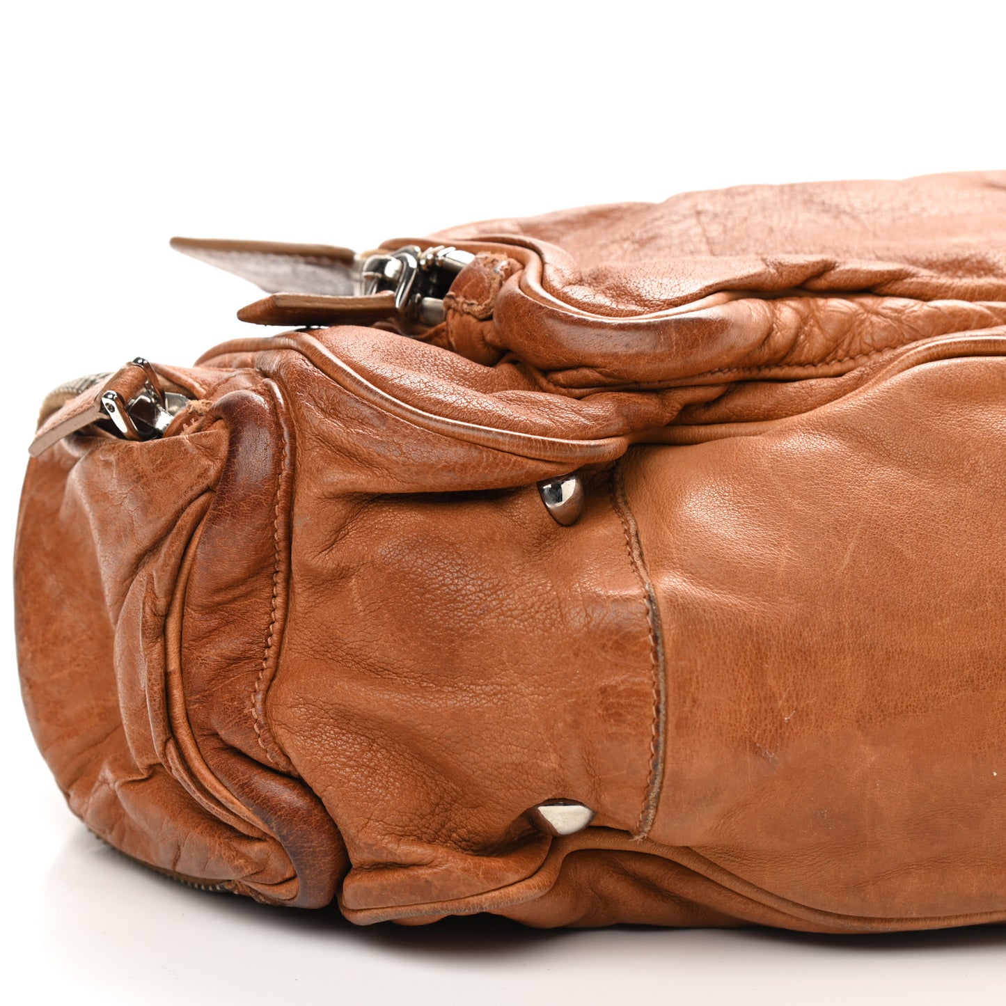 Glace Calfskin Shoulder Bag Tan