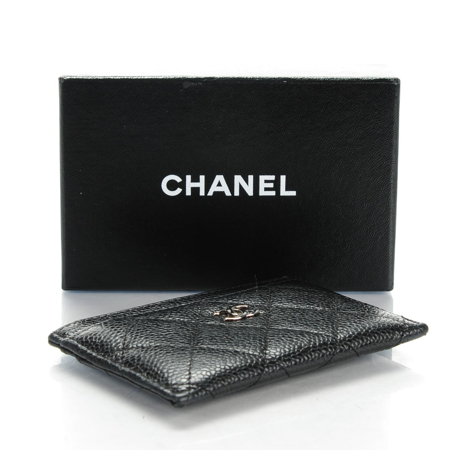 Caviar Quilted Card Holder Black