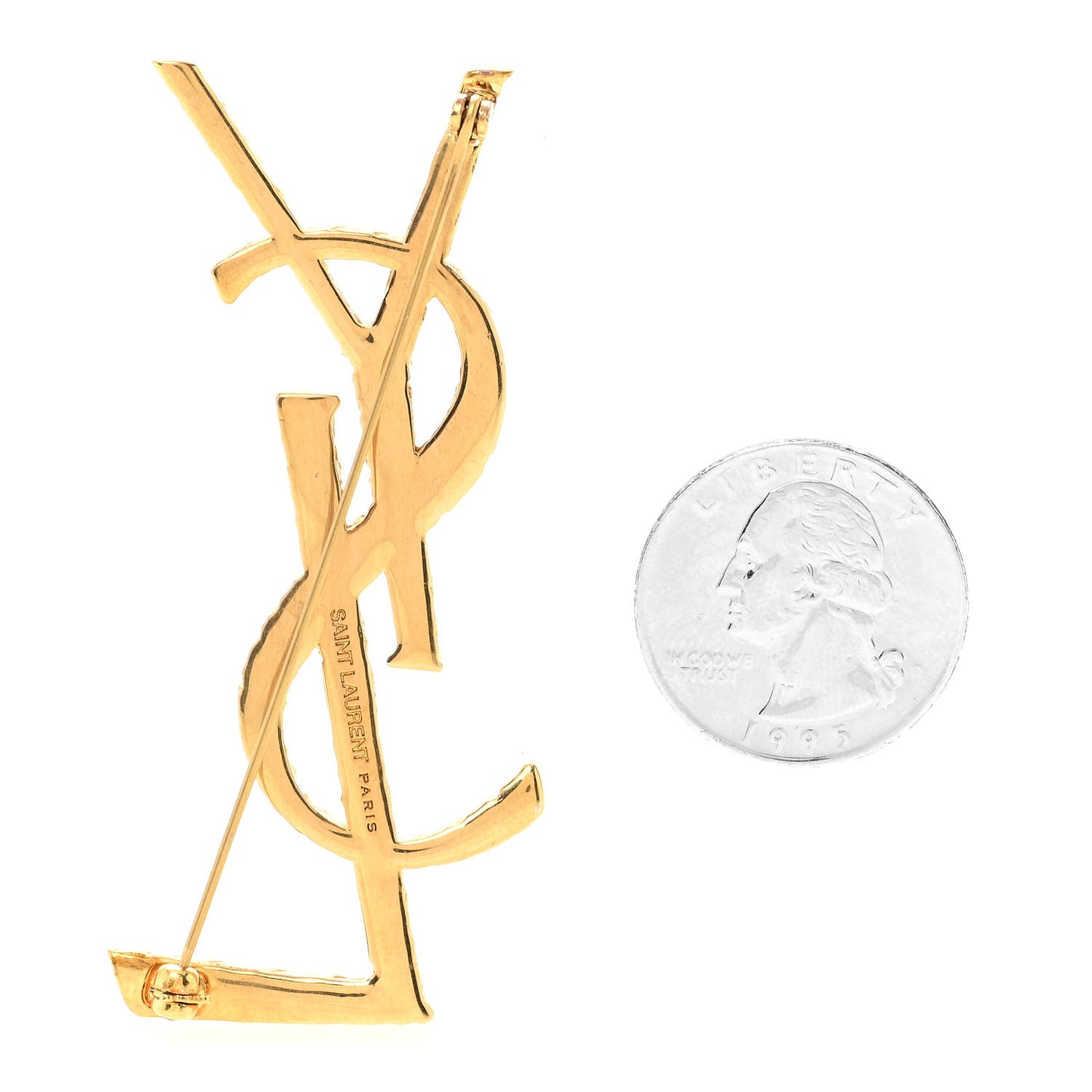 Brass Cassandre Opyum YSL Twisted Brooch Gold