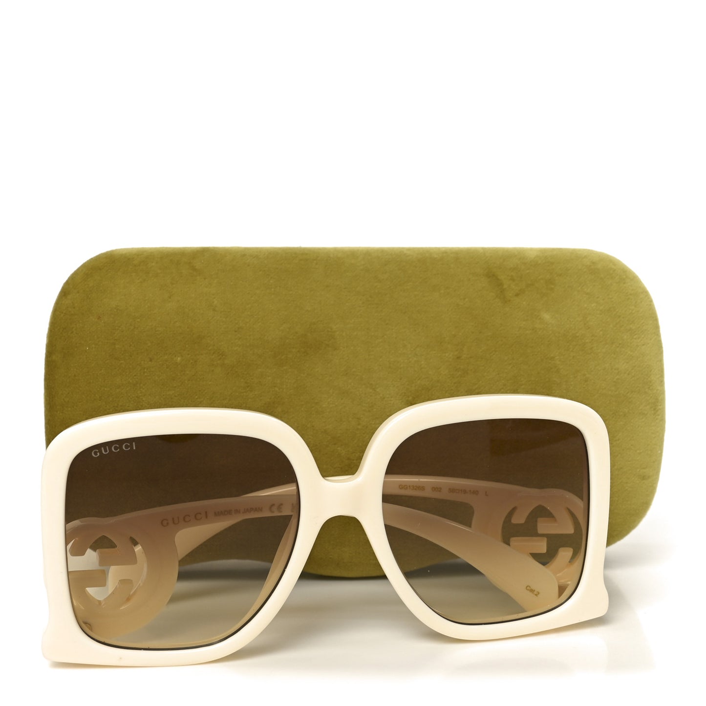 Acetate Rectangle Frame Sunglasses GG1326S White
