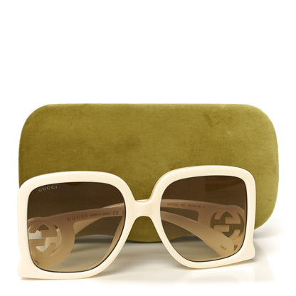 Gucci Acetate Rectangle Frame Sunglasses GG1326S White 7 of 7