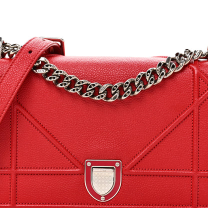 Christian Dior Grained Calfskin Small Diorama Flap Bag Red 8 of 10