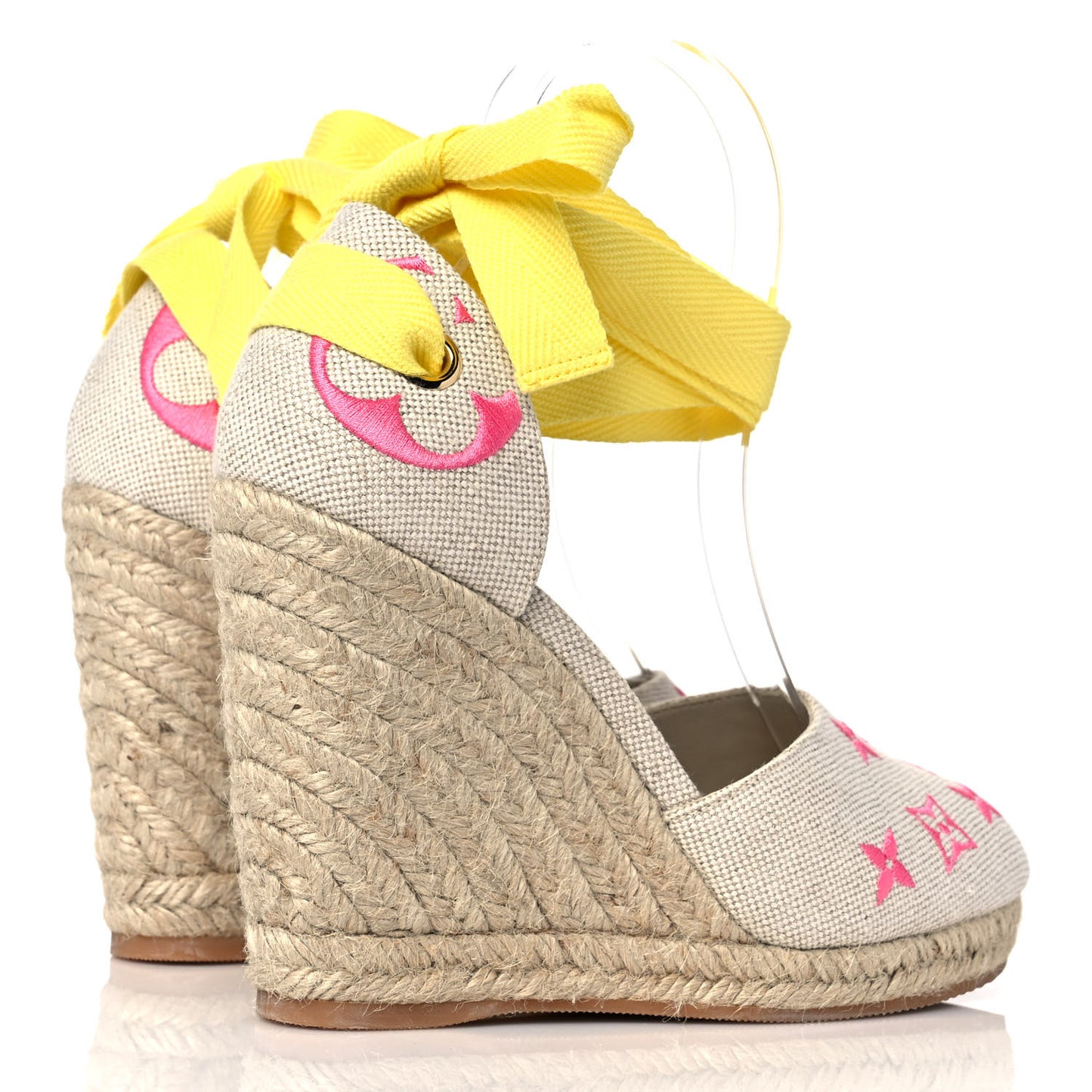 Canvas Monogram Starboard Wedge Espadrilles 36.5 Rose Pop