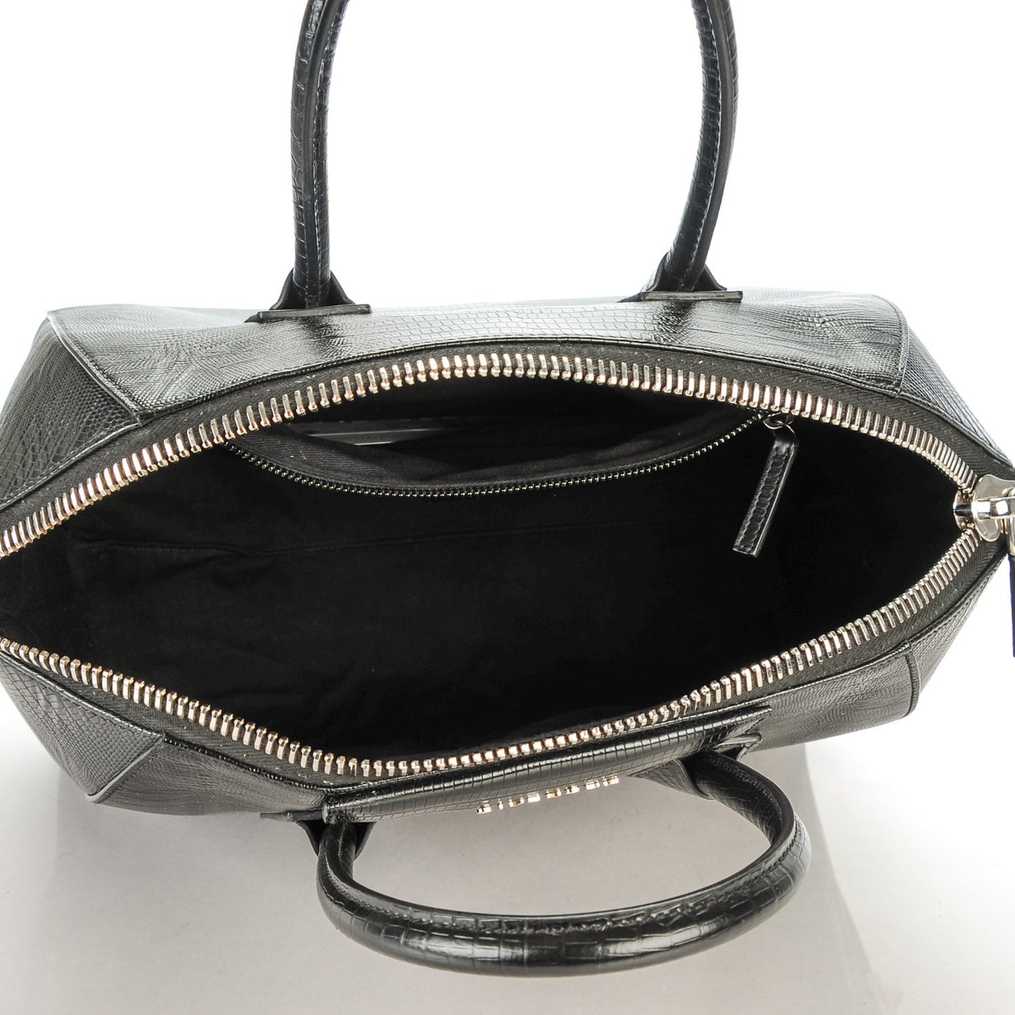 Calfskin Lizard Embossed Medium Antigona Black