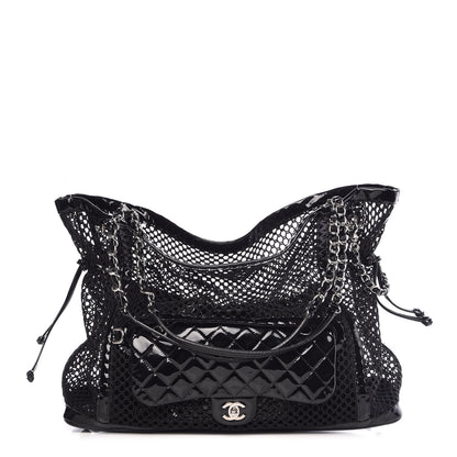 Chanel Patent Net Large La Madrague Tote Black 1 of 16