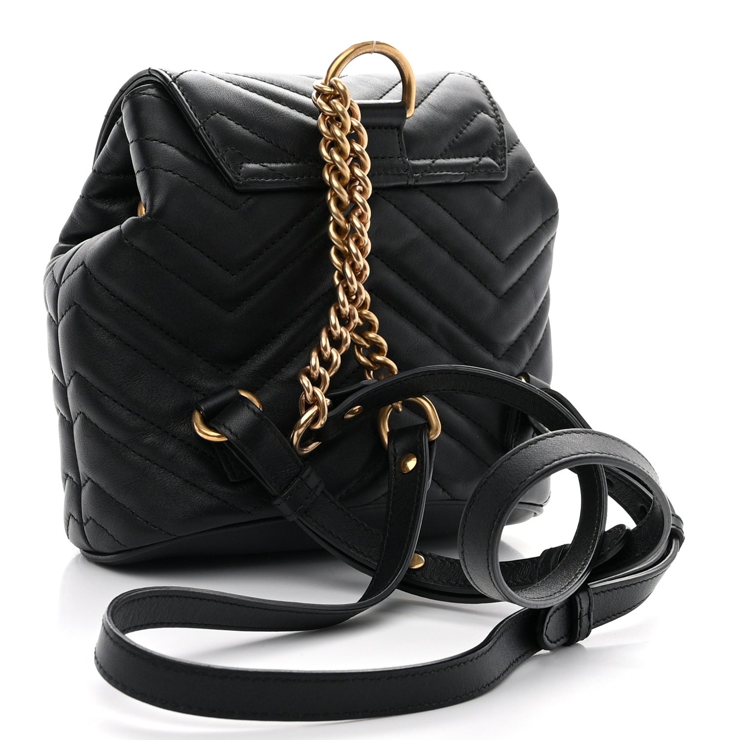 Calfskin Matelasse GG Marmont Flap Backpack Black