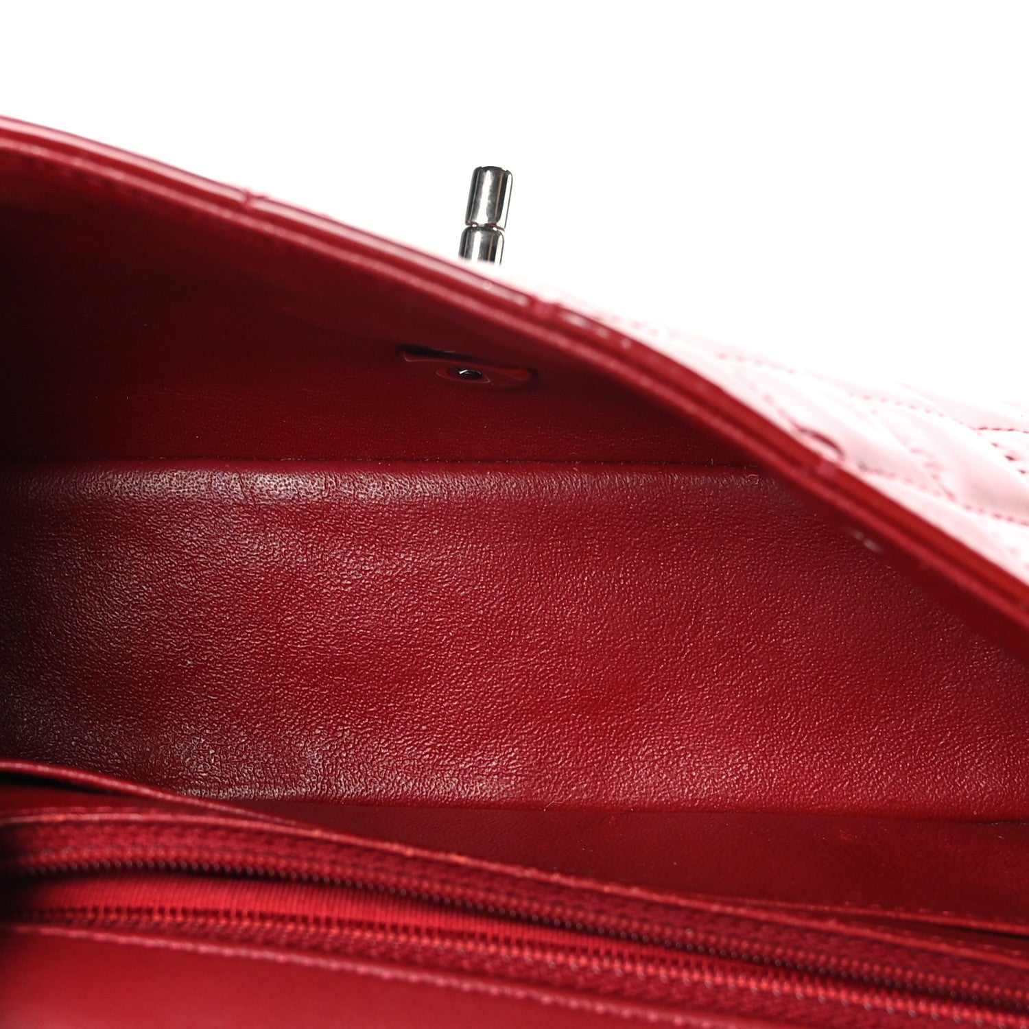 Chanel Patent Calfskin Quilted Mini Rectangular Flap Red 5 of 9