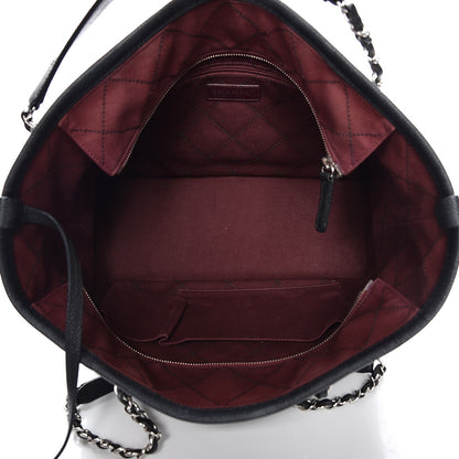 Chanel Grained Calfskin Quilted Small Daily Shopping Tote Black 6 of 8