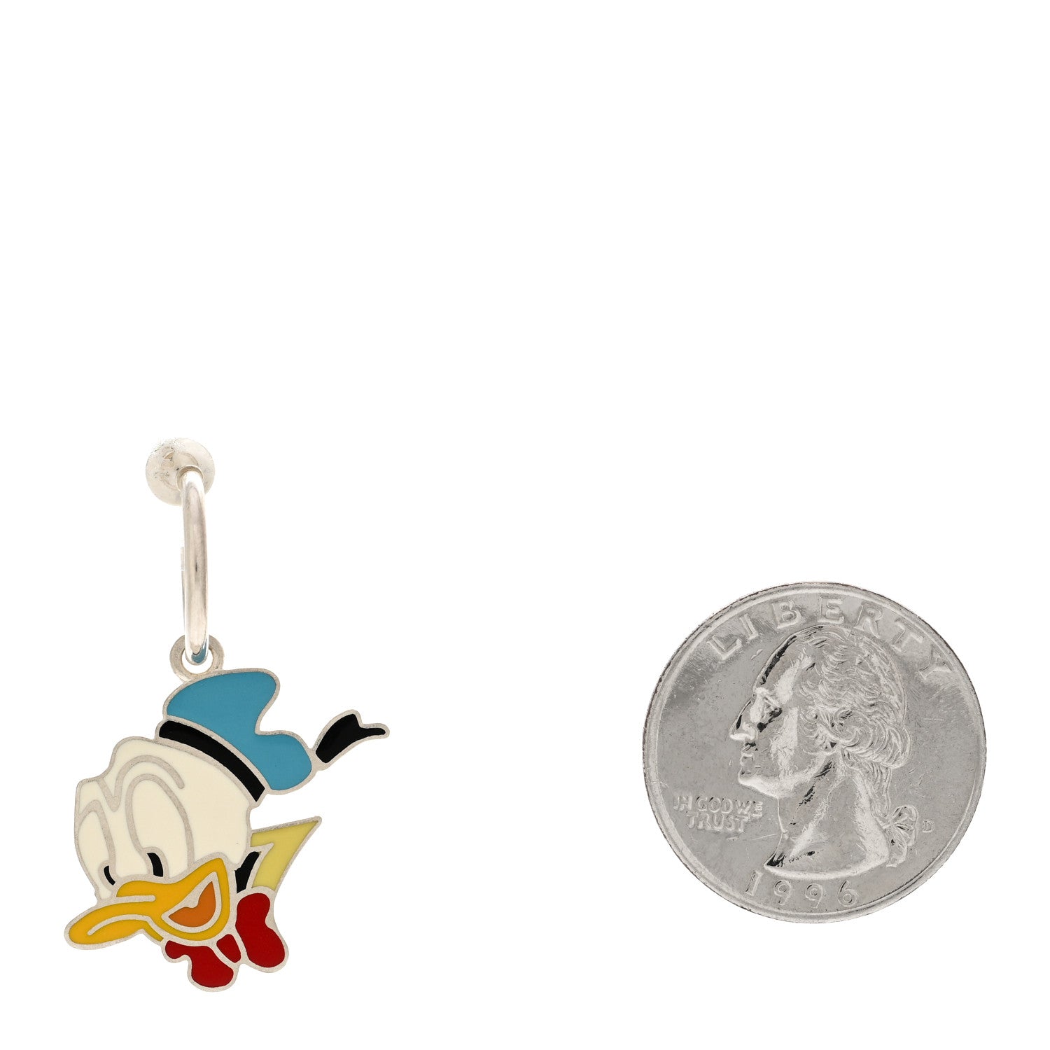 Gucci X DISNEY Sterling Silver Enamel Donald Duck Single Earring 2 of 4