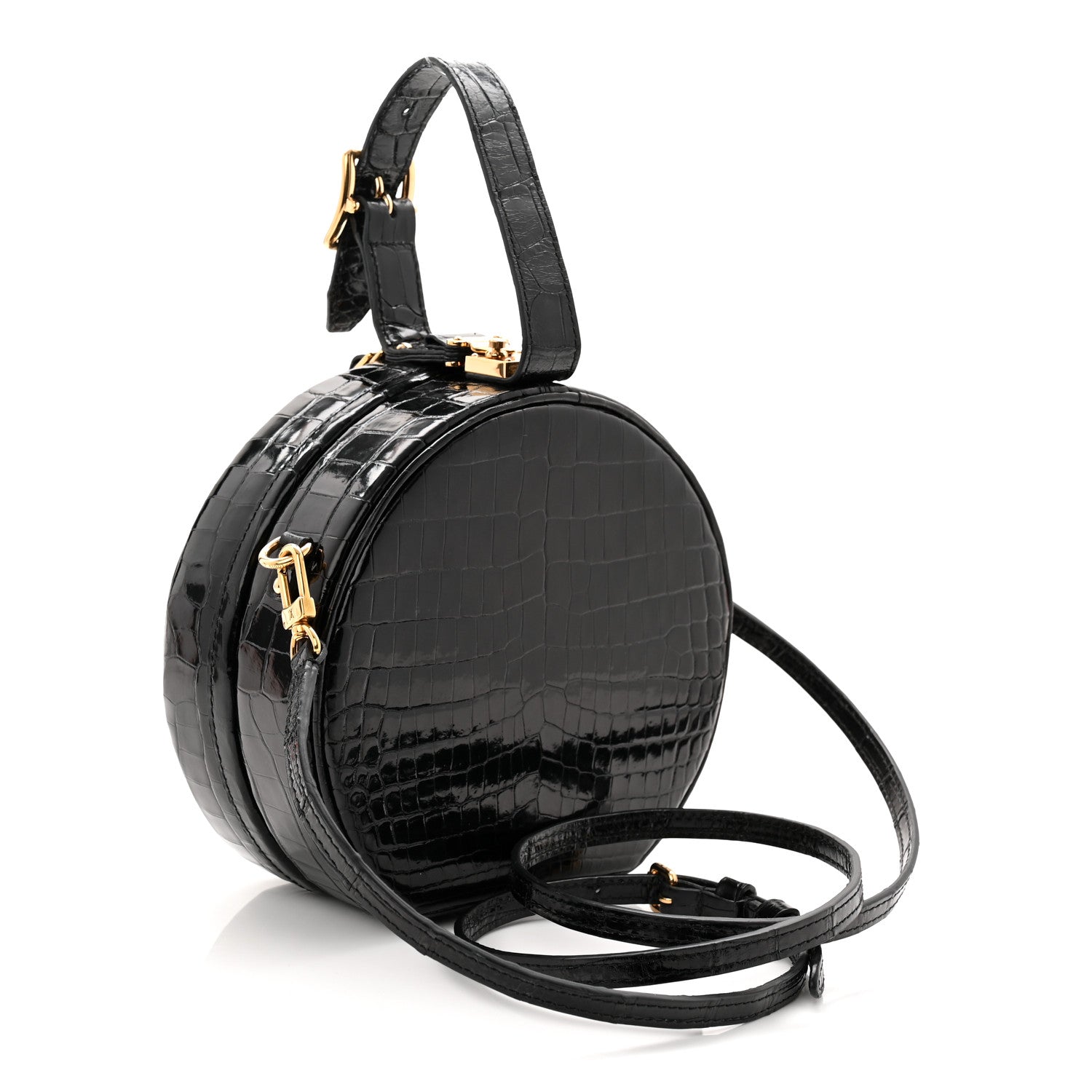 Louis Vuitton Crocodile Petite Boite Chapeau Black 3 of 9