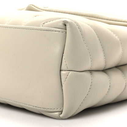 Saint Laurent Calfskin Y Quilted Monogram Small Loulou Chain Satchel Crema Soft 7 of 8