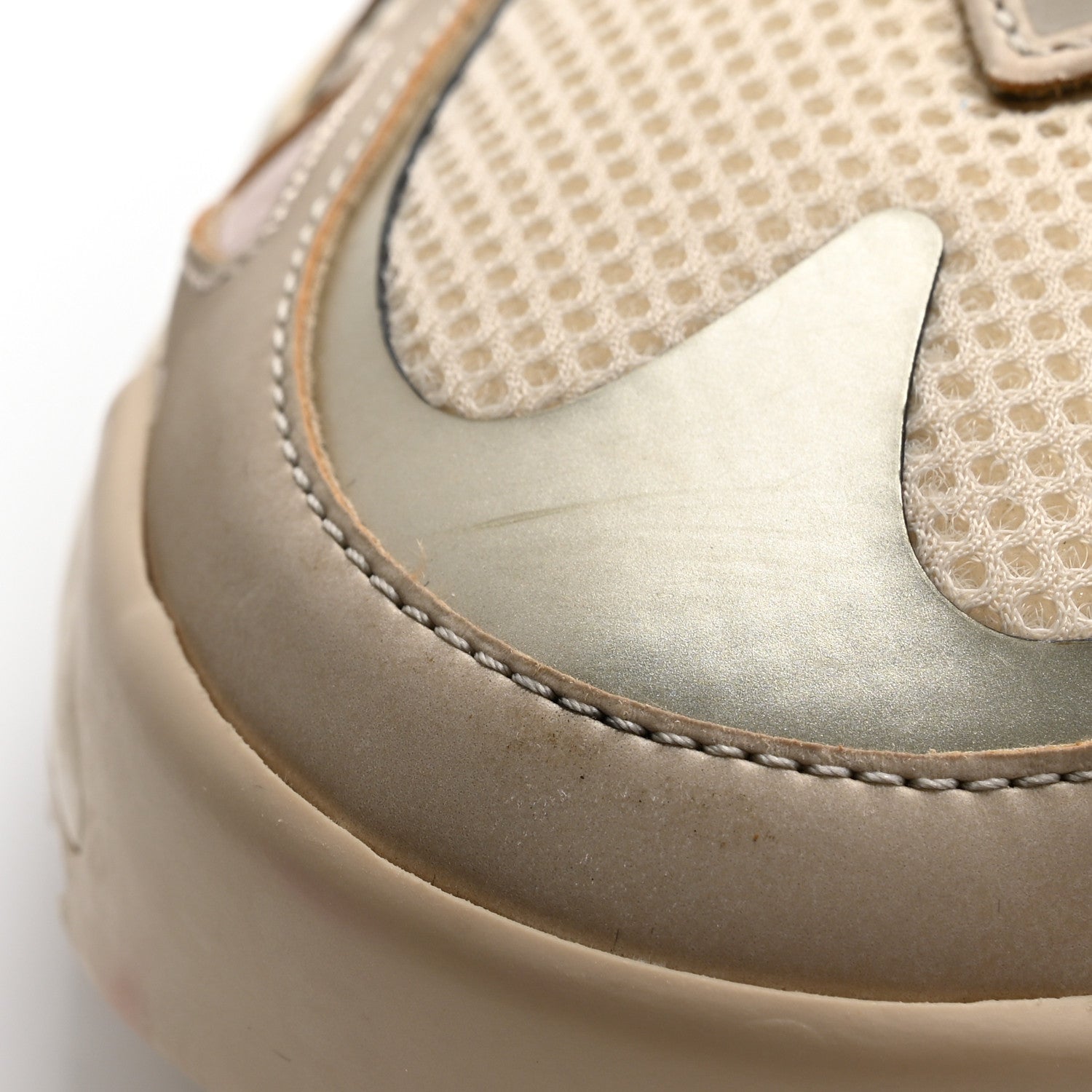 Louis Vuitton Metallic Canvas Mesh Mens LV Runner Tatic Sneakers 9 Beige 13 of 15