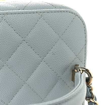 Chanel Caviar Quilted Small Top Handle Vanity Case With Chain Light Blue 12 of 12