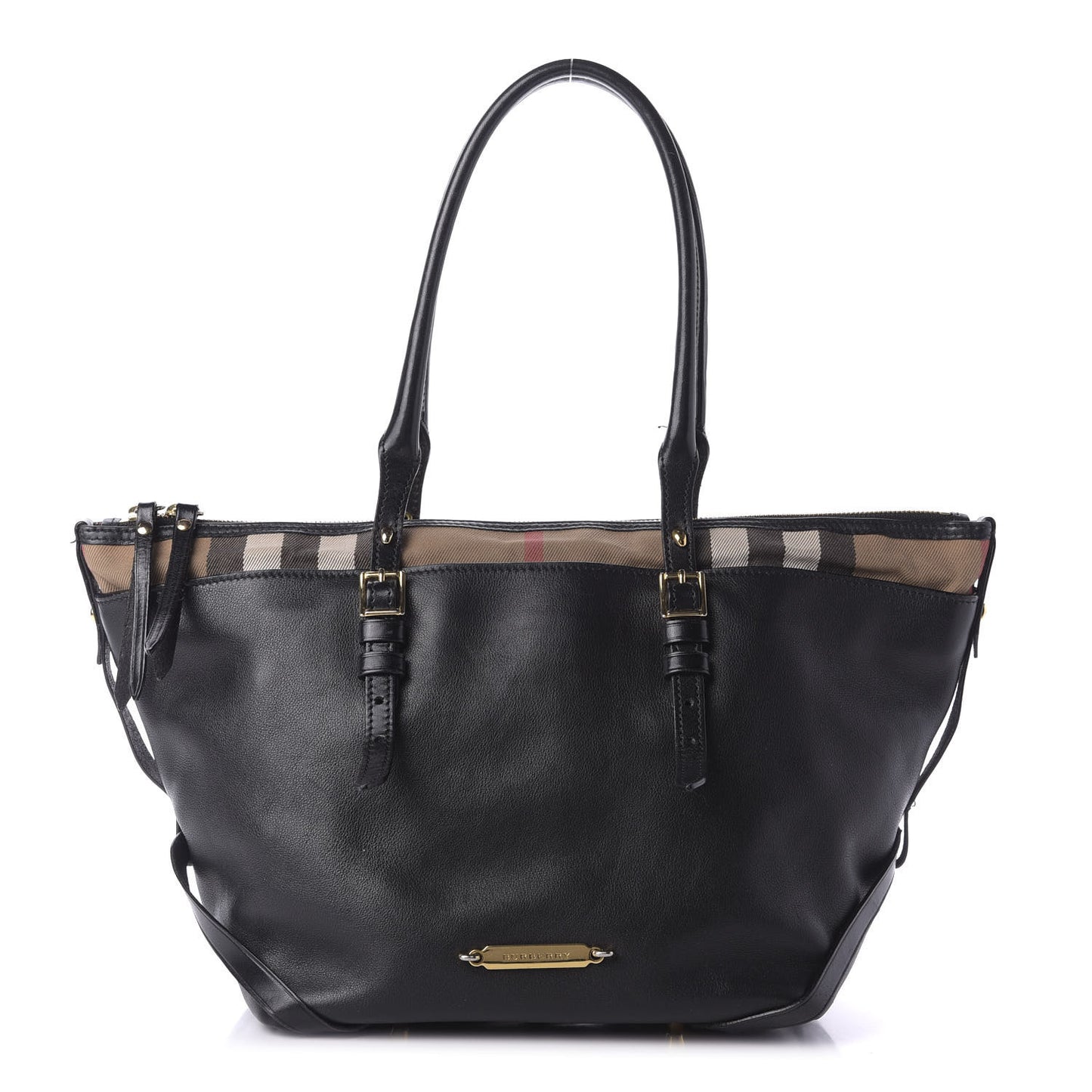 Calfskin House Check Small Salisbury Tote Black