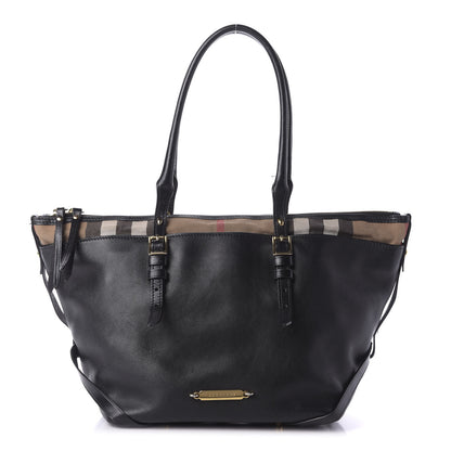Burberry Calfskin House Check Small Salisbury Tote Black 1 of 13