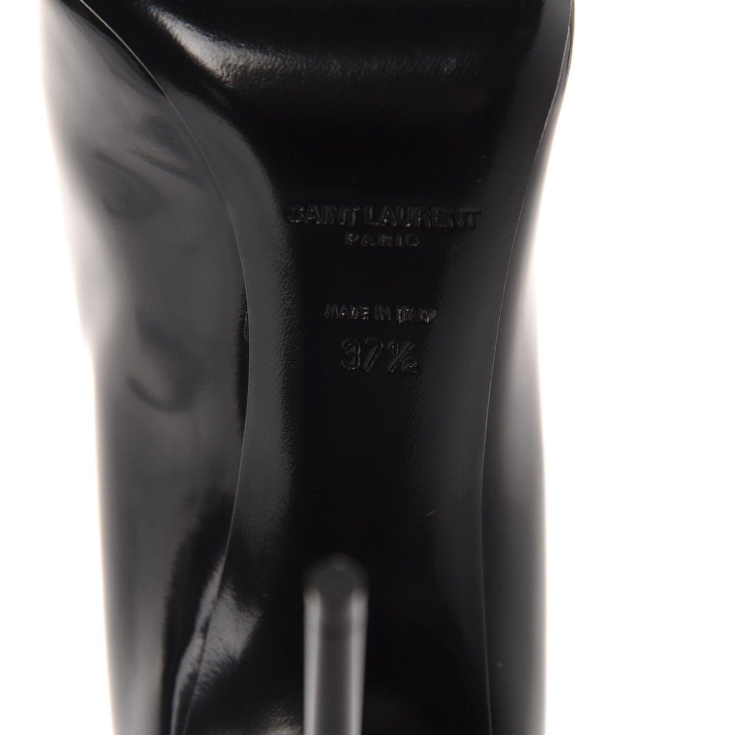 Patent Calfskin Teddy High Vamp 105 Pumps 37.5 Black