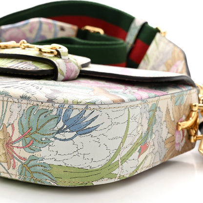 Gucci New Shangai Calfskin Tiger Savanah Web Mini Horsebit 1955 Shoulder Bag Chalky White Multicolor 10 of 10
