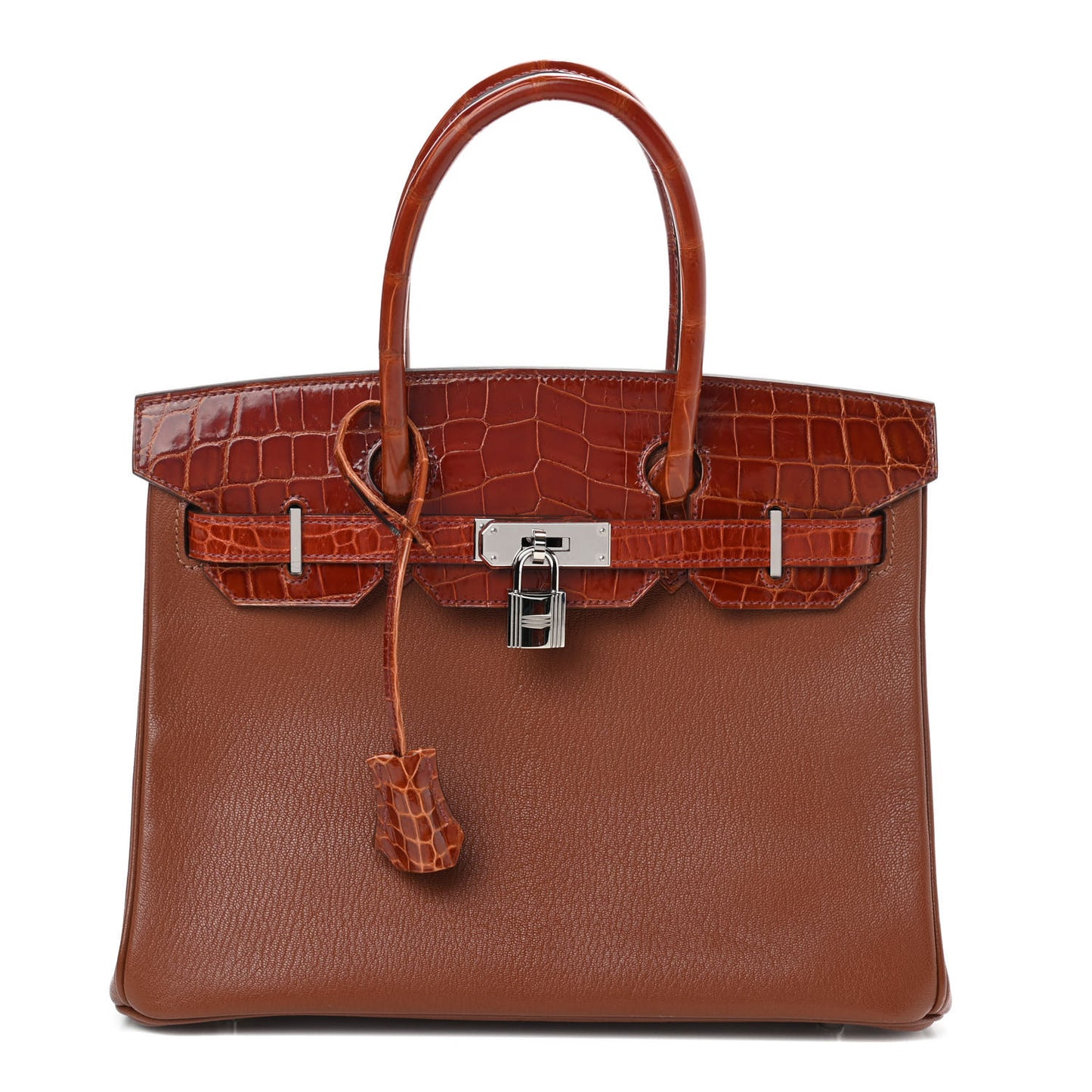 Chevre Mysore Shiny Niloticus Crocodile Birkin Touch 30 Noisette Etrusque