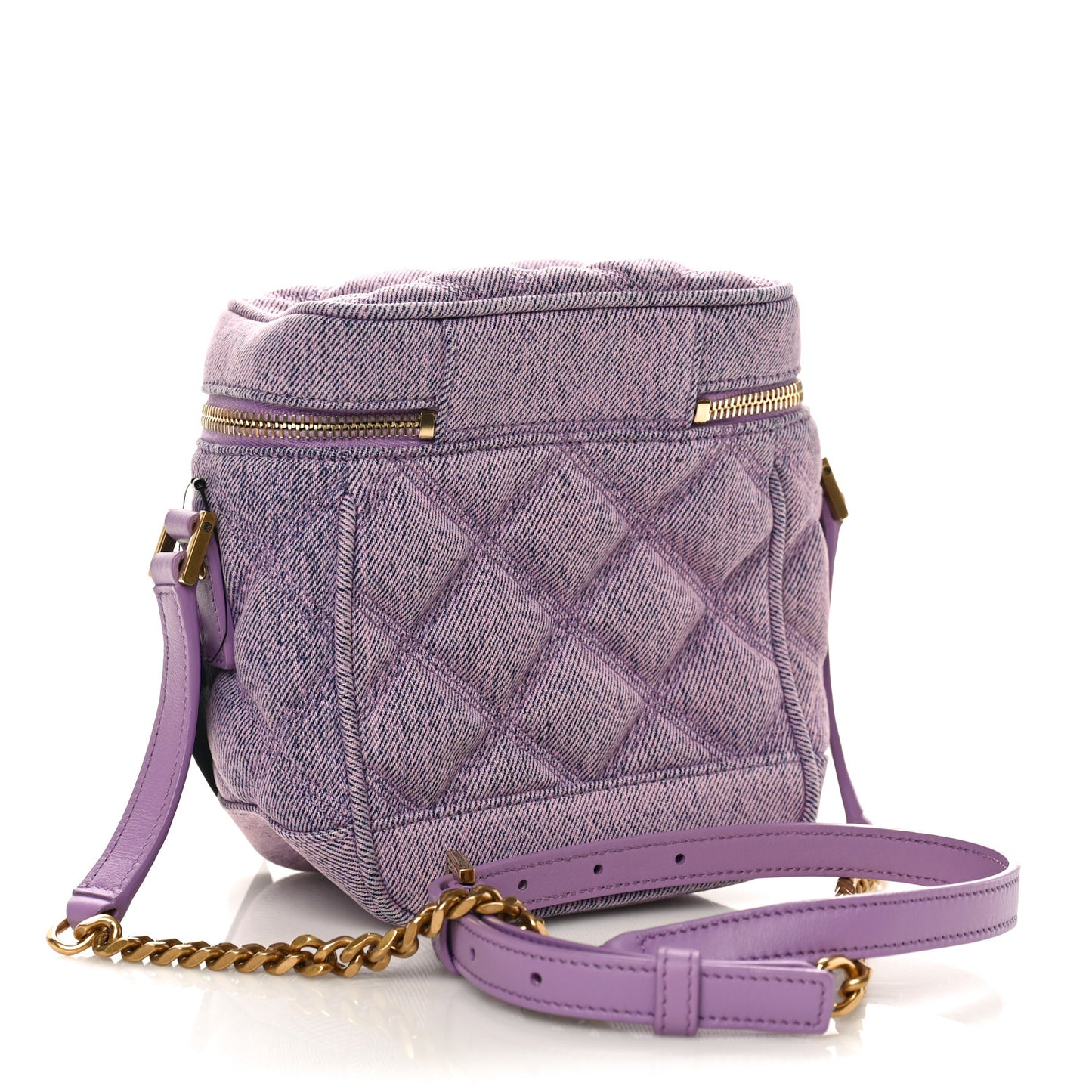 Denim Quilted 80's Vanity Bag Bleached Lilac