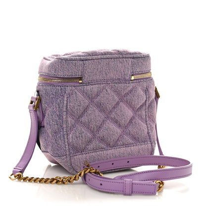 Saint Laurent Denim Quilted 80's Vanity Bag Bleached Lilac 2 of 8