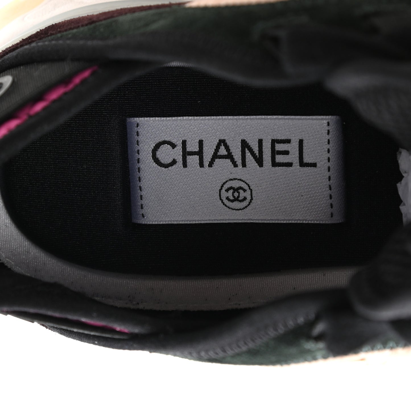 Suede Calfskin Mixed Fibers CC Sneakers 39 Light Pink Dark Green Pink