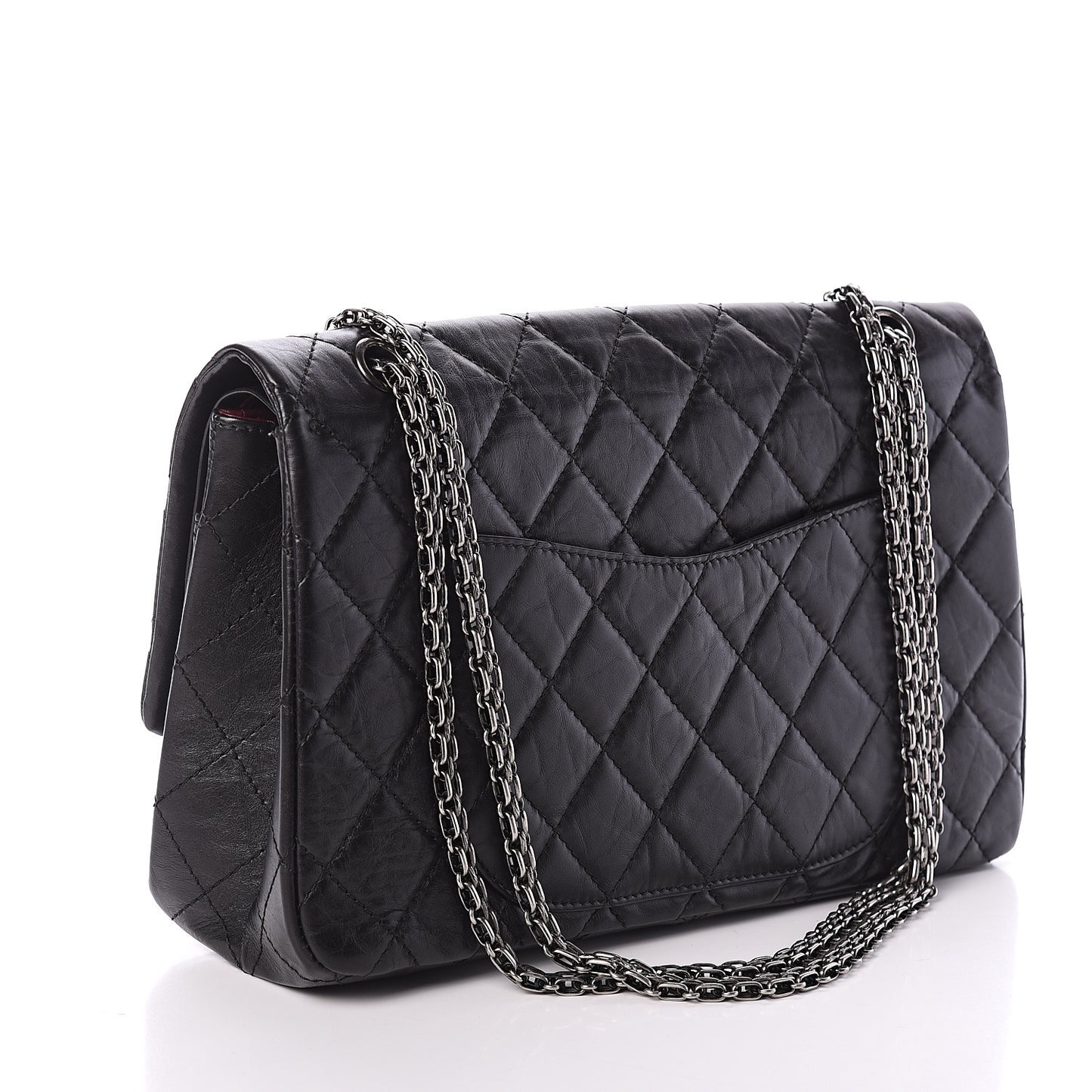 Aged Calfskin Quilted 2.55 Reissue 227 Flap Black