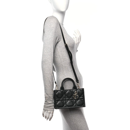 Christian Dior Calfskin Macrocannage Mini Book Tote Black 2 of 11